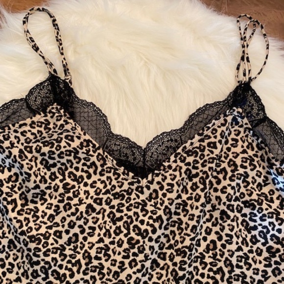 Leopard Print Lace Cami Tank Top - X-Small (NWOT) - Picture 2 of 6